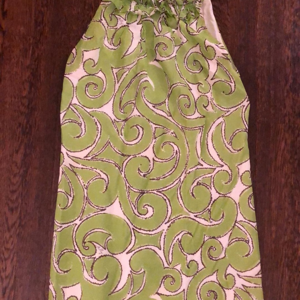 Milly Green + White Sleeveless Dress Size 2